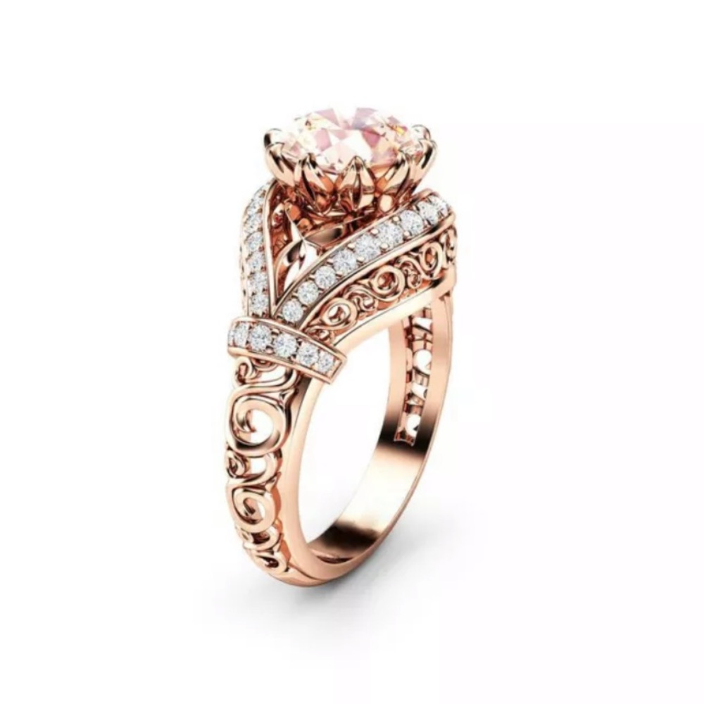 Champagne topaz rose gold plated ring